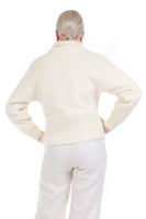 Vintage ANGORA Cardigan Sweater by My Lady Fashion Creamy Ivory White Women's Size Medium...41" bust...34" waist