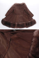 Vintage Shearling and Suede Brown Princess Jacket Penny Lane Coat by Miss AMBE Womens Size Small...Medium...38" bust...32" waist...40" hips