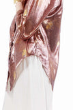 80s Rose Gold Metallic Batwing Blouse Womens Size Medium...45" bust...41" waist