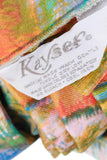 70s Vintage MONET Watercolor Wearable Art Slinky Print Duster Robe Kimono Jacket Loungewear OSFA...50" bust waist hips