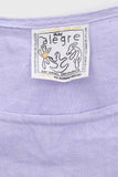 Vintage Lavender LINEN Painted Boxy Top by ALEGRE Made in the USA Art to Wear 80s Womens Size Medium 42" bust / 42" waist