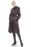 70s Shiny Polka Dot Raincoat Belted Trench Black Brown Coat Naman Raincheetahs