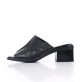 90s Block Heel Black Leather Mules Women's Size US 7 / UK 5 / Eur 39