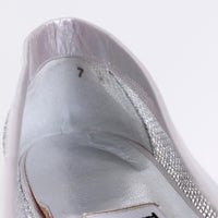 80s NAUTICAL Silver Mesh Metallic Pointed Toe Flats Timothy Hitsman Shoes Made in Spain Women's Size US 7 / UK 5 / Eur 37-38