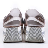 90s Platform Transparent Silver Gray White Platform Mule Slip On Shoes Women's Size US 8 / UK 6 / EUR 39