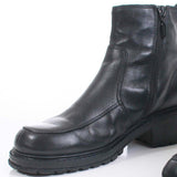 90s ESPRIT Black Leather Chunky Platform Block Heel Ankle Boots Size US 9 / UK 6 / Eur 39