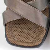 90s Y2K Olive Green Platform Wedge Sandals Women's Size 8 - 8.5 USA