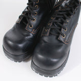 90s Platform LEI Black Lace Up Nearly Knee High GOTH Grunge Faux Leather Chunky Boots Women's Size 8.5 - 9 USA (sold as-is, see description)