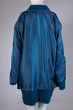 Blue ANGORA Cardigan Sweater with Embroidery and Beads 1980s Vintage Women&#39;s Size XXL