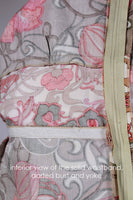 1960s GLOBAL International Gabardine Cotton Twill Pastel Psychedelic Floral Maxi Dress Women&#39;s Size M / Large 39&quot; bust - 28&quot; waist - 42&quot;hips