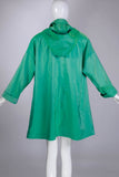 80s Iridescent Swing Jacket Green Blue Hooded Raincoat Jones New York Made in the USA Womens Size XL - 50&quot; bust - 52&quot; waist - free hips