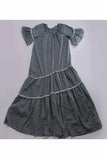 Vintage Gingham Peasant Maxi Dress Black and White Caftan Loungewear Women&#39;s Plus Size XXL - 1X - 47&quot; bust - 48&quot; waist - 50&quot; hips