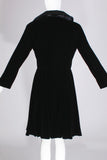 80s Velvet Tuxedo Dress Black Fit and Flare Wide Sweeping by Nipon Boutique Women&#39;s Size Medium - 38&quot; bust - 30&quot; waist - 42&quot; hips