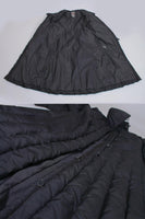 70s Vintage Down Feather Puffer Coat Dark Charcoal Gray Long Warm Winter Ski Jacket Women Size Medium - 42&quot; bust - 38&quot; waist - 44&quot; hips