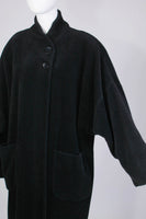 80s Oversized Batwing Black Wool Maxi Coat Vintage Women&#39;s Size Large - XL - 56&quot; bust - 54&quot; waist - 54&quot; hips
