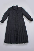 70s Vintage Down Feather Puffer Coat Dark Charcoal Gray Long Warm Winter Ski Jacket Women Size Medium - 42&quot; bust - 38&quot; waist - 44&quot; hips