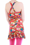 Y2K DOLCE & GABBANA Beachwear Psychedelic Colorful Pop Art Soft Stretch Cotton Blend Mini Dress Made in Italy Size Small 35&quot; bust - 32&quot;waist