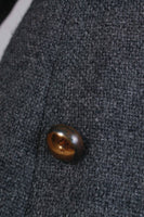60s Gray Wool Fur Collared A-Line Jacket by Modern DEB Women&#39;s Size Medium Petite - 38&quot; bust - 33&quot; waist - 42&quot; hips - 36&quot; long
