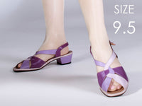 Vintage 70s PENALJO Purple Leather Sandals Size 9.5 USA