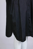 80 BATWING Draped Black Lightweight Nylon Long Windbreaker Style Minimalist Futurist Coat Women's Size XL - 54" bust - 53" waist - 53" hips