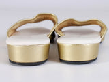 Vintage GOLD Daniel Green Metallic House Slippers with Low Wedge Heel Women&#39;s Size 10 N USA