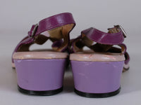 Vintage 70s PENALJO Purple Leather Sandals Size 9.5 USA