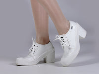 90s White GUESS Vinyl Chunky Heel Platform Sneaker Shoes Made in Spain Women&#39;s USA Size 9