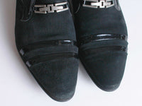 Vintage DANIELLE Mens Black Suede Leather Loafer Dress Shoes Size 44 EUR