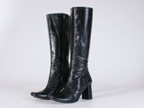 90s Tall Black Leather BANANA REPUBLIC Made in Italy Boots Women&#39;s US Size 7.5