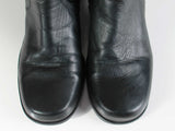 90s Black Leather Block Heel Ankle Boots Made in Brazil Women&#39;s USA Size 10