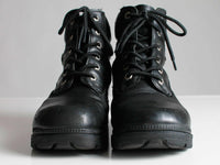 Vtg 90s HARLEY DAVIDSON Black Leather Chunky Heel Lace Up Block Heel Biker Boots Women&#39;s USA Size 8