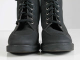 Vtg 90s GRAPHIQUE Made in Italy Black Canvas Lace Up Chunky Block Heel Platform Boots Women&#39;s USA Size 8
