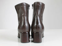 Vtg 90s Brown Leather Block Heel Above Ankle Boots Made in Brazil Women&#39;s USA Size 8