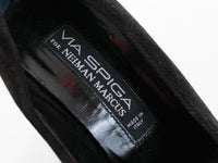 80s 90s Minimal Velvet VIA SPIGA for Neiman Marcus Black High Heel Slip On Shoes Pumps Made in Italy Women's USA Shoes Size 6 narrow
