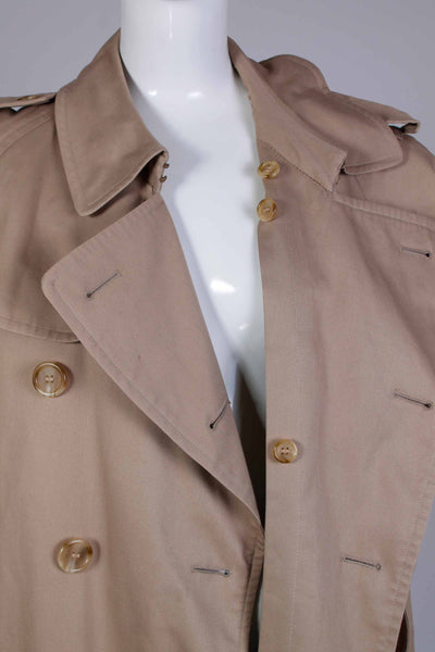 Vintage BURBERRY Trench Coat Khaki Nova Check Lining With Wool