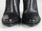 90s Vintage MIA Black Leather Chunky High Block Heel Pointed Toe Above Ankle Boots Women&#39;s Size USA 7