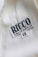 Vtg 60s 70s White FAUX FUR Mini Dress by Ricco California Women&#39;s Size 4 / 6 - XS / Small - 36&quot; bust - 27&quot; waist - 36&quot; hips - 32.5&quot; long