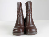 Vtg 1990s B.P. Brown Leather Chunky Platform Block Heel Above Ankle Boots Women&#39;s USA Size 7