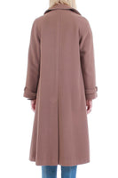 Vtg English CASHMERE WOOL Tan Brown Long Winter Coat Women&#39;s Size 10 - Medium - Large - 42&quot; bust - 42&quot; waist - 42&quot; hips - 45&quot; long