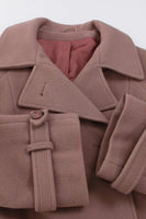 Vtg English CASHMERE WOOL Tan Brown Long Winter Coat Women&#39;s Size 10 - Medium - Large - 42&quot; bust - 42&quot; waist - 42&quot; hips - 45&quot; long