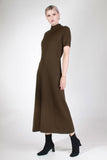 Minimalist Olive Green Duster Sweater Maxi Dress Women's Size 8 - 10 - Medium - 40" bust - 34" waist - 40" hips - 50.5" long