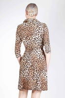 1990s Star Vixen Leopard Jersey Wrap Dress Made in the USA Women's Size 6 / Small / 34-36" bust / 26-29" waist / 33-38" hips