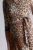 1990s Star Vixen Leopard Jersey Wrap Dress Made in the USA Women's Size 6 / Small / 34-36" bust / 26-29" waist / 33-38" hips