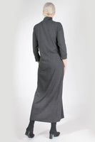Vintage Minimalist 1990s Heather Gray Maxi Dress Made in Turkey Women's Size 8 - 10 / Medium / Large / 38-42" bust / 38-40" waist/ 39-42"hip