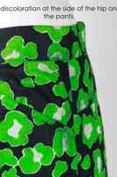 Vintage STANLEY SHERMAN 2pc Green and Black LEOPARD Print Lightweight Cotton Pantsuit Women&#39;s Size Medium / 10 / 39&quot; bust - 30&quot; waist