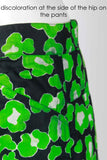 Vintage STANLEY SHERMAN 2pc Green and Black LEOPARD Print Lightweight Cotton Pantsuit Women&#39;s Size Medium / 10 / 39&quot; bust - 30&quot; waist