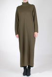 Minimalist Vintage Olive Green Sweater Dress Women's Size Large / 12 / 42" bust - 41" waist - 44" hips - 53" long