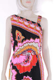 1970s Psychedelic Paisley Off Shoulder Maxi Dress Women's Size 6-8 / Small-Medium - 36" bust - 26" waist - 40" hips