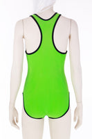 Vintage 90s NEON GREEN Zippered One Piece Swimsuit See Listing Description for Link to Neon Pink Option Women's Size XS