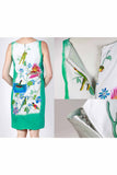 Vintage 1960s Cotton Novelty Summer Shift Dress with Colorful Tropical Birds and Peacocks Size 6 - Small - 35" bust - 34" waist - 35" hips